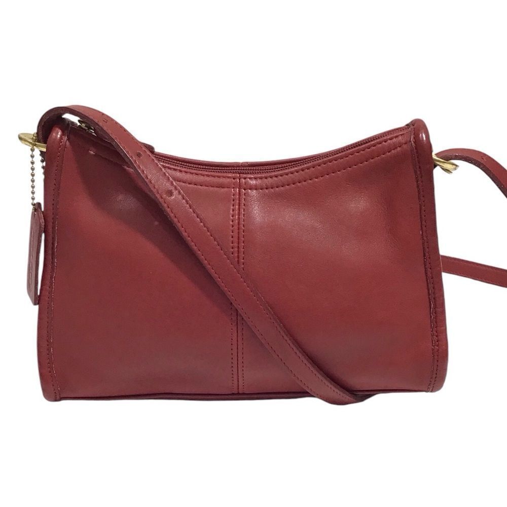 Red Coach Vintage 4104 Soho Small Zip Crossbody Bag Made In Costa Rica